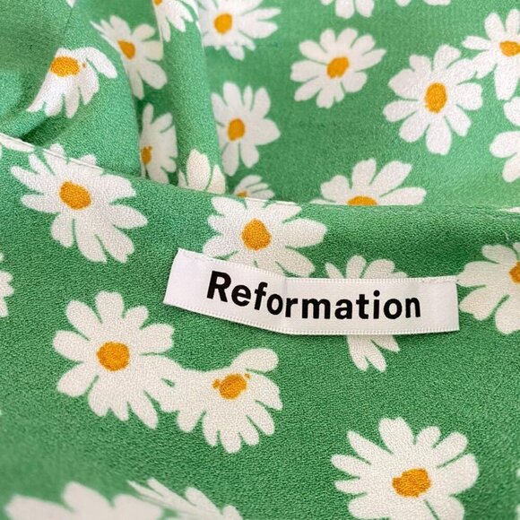 Reformation Green Daisy Seville Mini Slip Dress Authentic - Picture 8 of 8